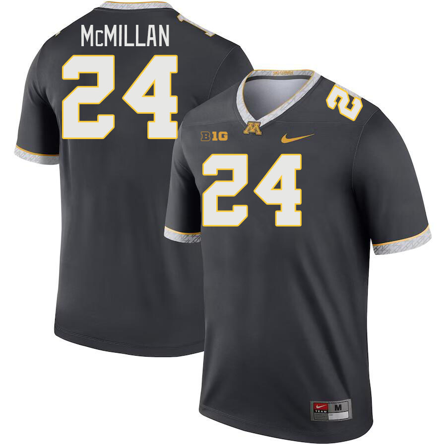 Men #24 Jai'Onte McMillan Minnesota Golden Gophers College Football Jerseys Stitched-Charcoal